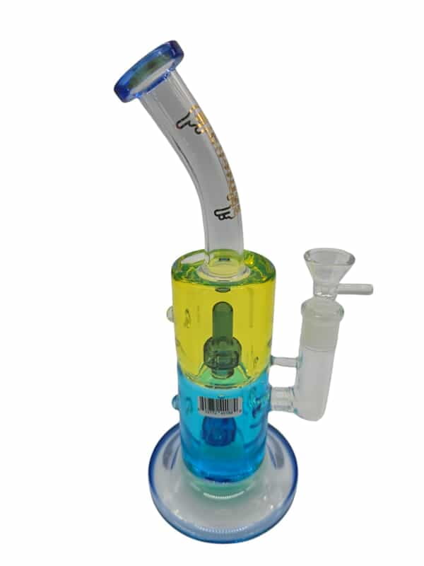CIGNATURE 11" DOUBLE SHAPED GLYCERINE OIL BENT NECK WATER PIPE
