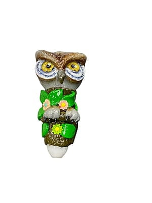 5.5INCH CLAY HANDPIPE WITH OWL DESIGN