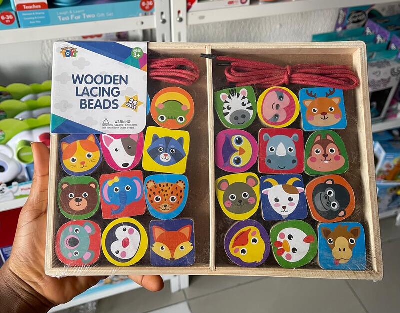 Real Wood Toys Wooden Lacing Beads - 24 Pcs.