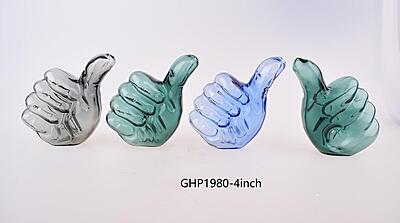 4inch glass handpipe with thumsup design