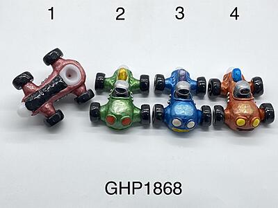 5.5inch VINTAGE STYLE RACE CAR CLAY AND GLASS HANDPIPE