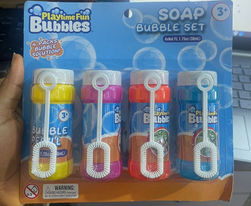 Playtime Fun Bubbles 4 Packs Soap Bubble Set
