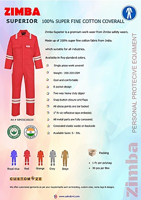 Zimba 100% super fine premium cotton coverall Zimba 100% super fine premium cotton coverall