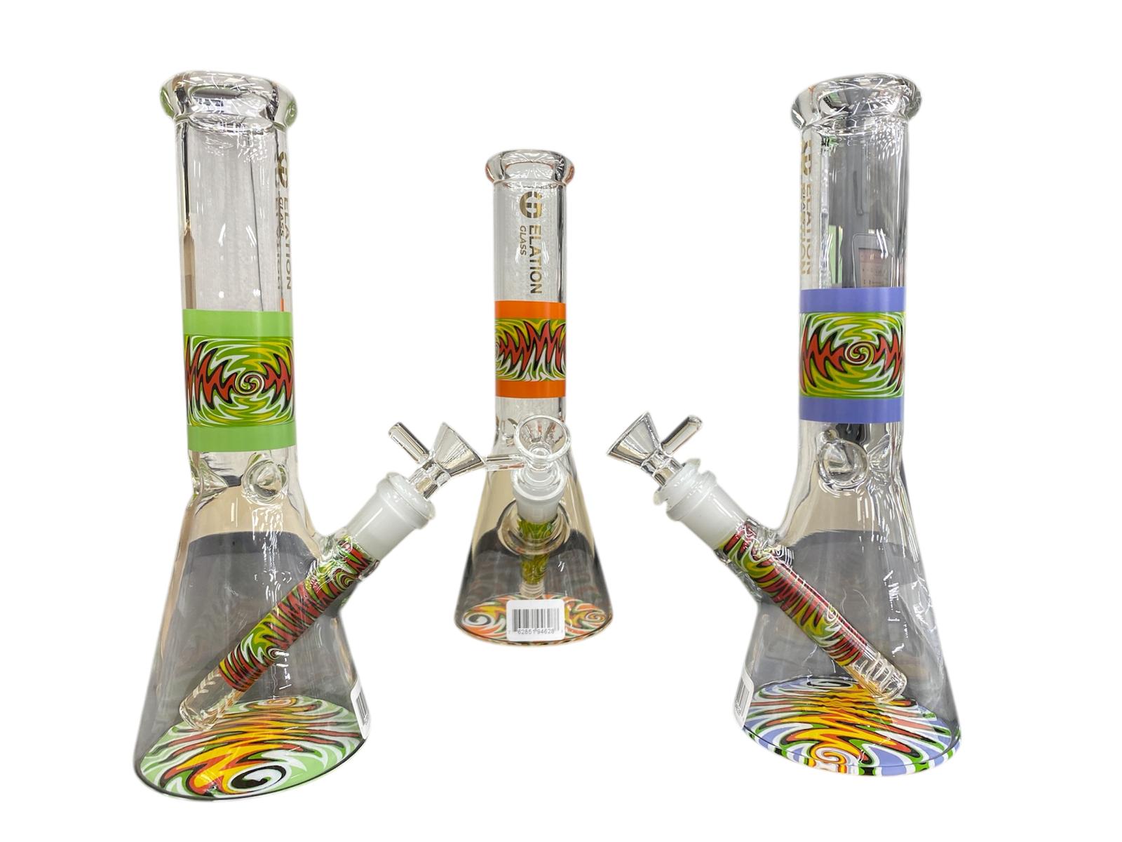 10inch glassbeaker with decal logo 14MM funnel bowl