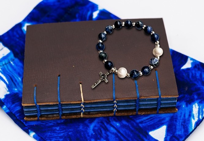 Premium Leather Prayer Journal A6 + Prayer Beads | Personalised + Handcrafted