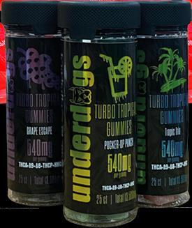 UNDERDOGS TROPICAL TURBO 540MG PER GUMMY 25CT JAR