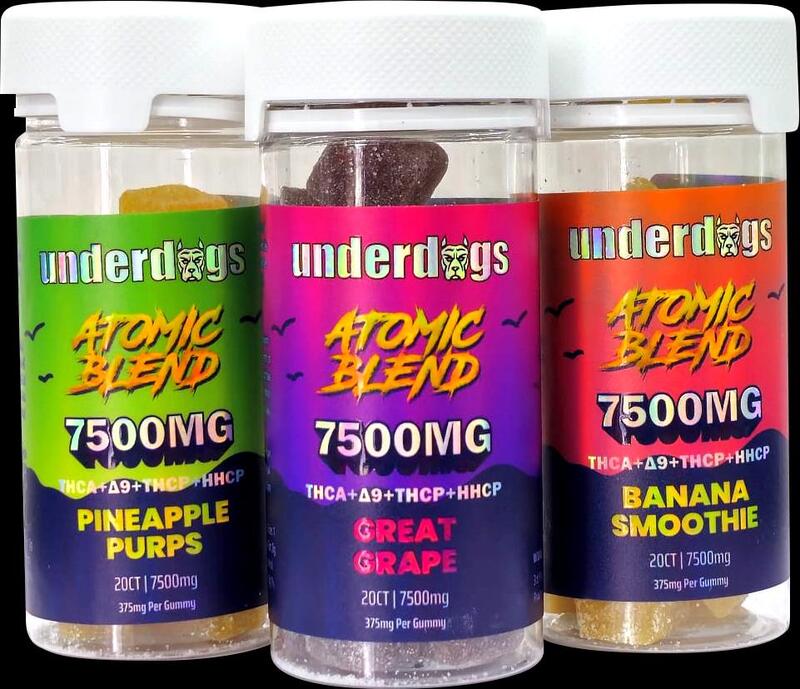 UNDERDOGS ATOMIC BLEND 7500MG GUMMIES 20CT JAR