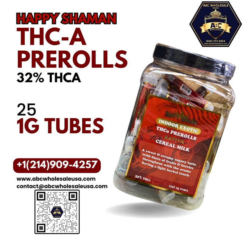 HAPPY SHAMAN INDOOR EXOTIC THCA 1G  PRE ROLLS 25CT