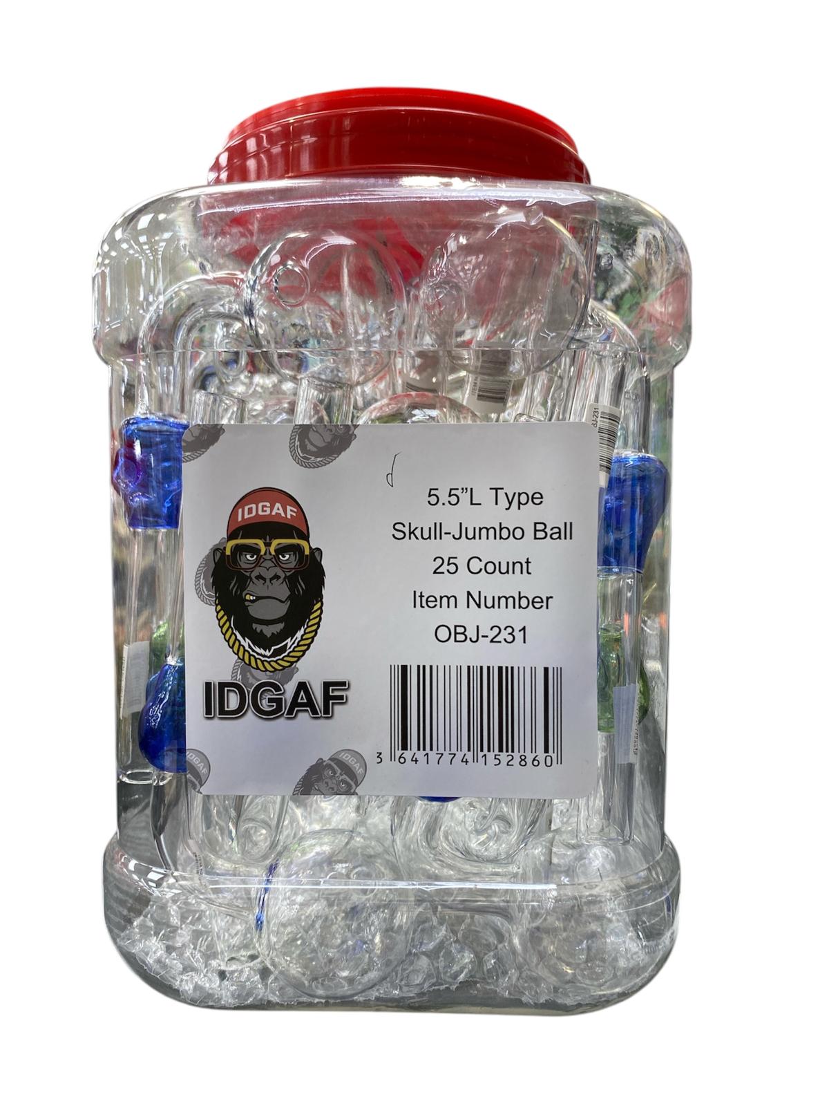 OBJ-231 5.5" L TYPE SKULL JUMBO BALL 25CT