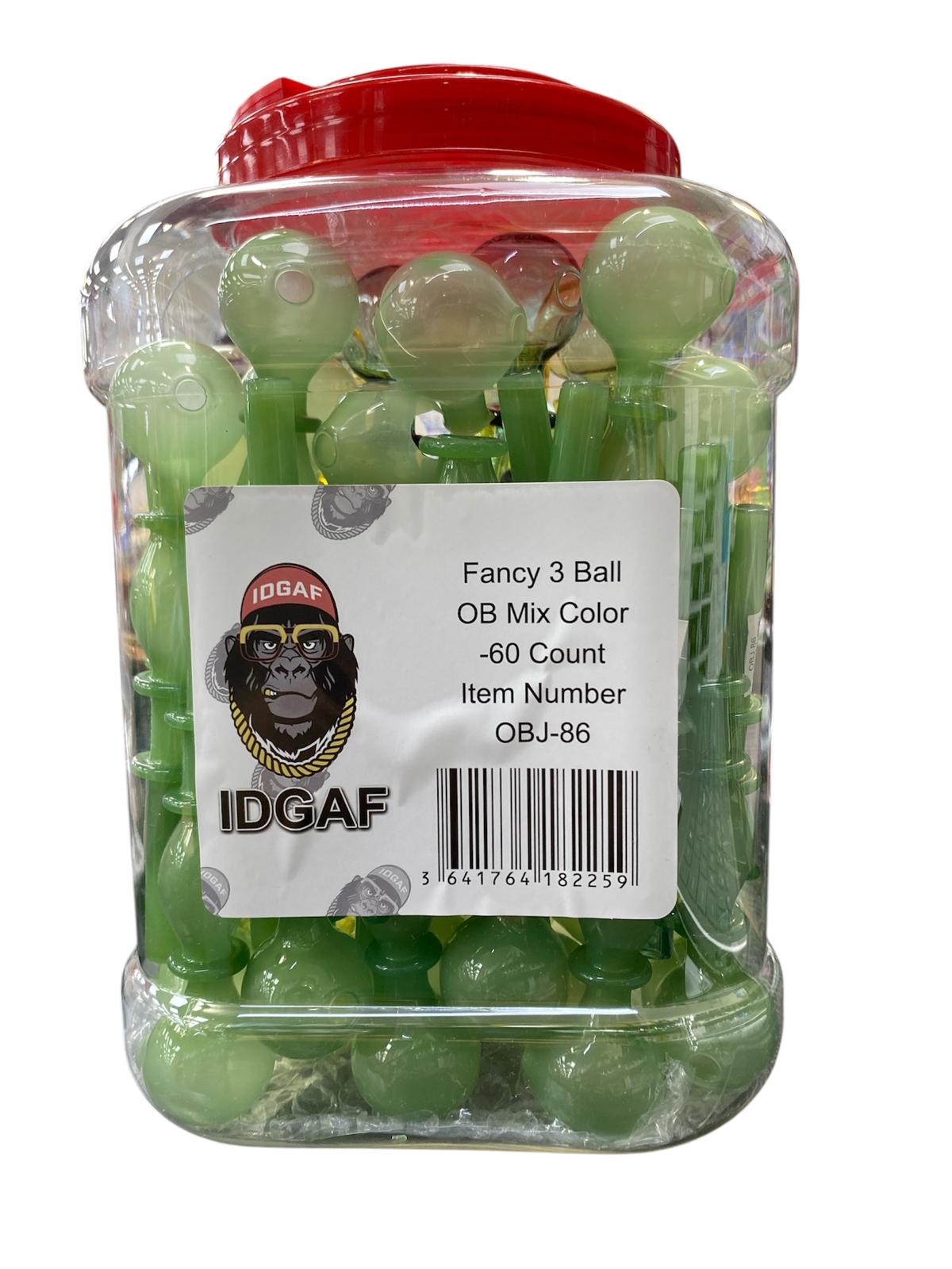 OBJ86 FANCY 3 BALL OB MIX COLOR 60CT