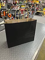 Bolsa Lisa Kraft con Agarradera Negra Ancha 12"x4.5"x10"