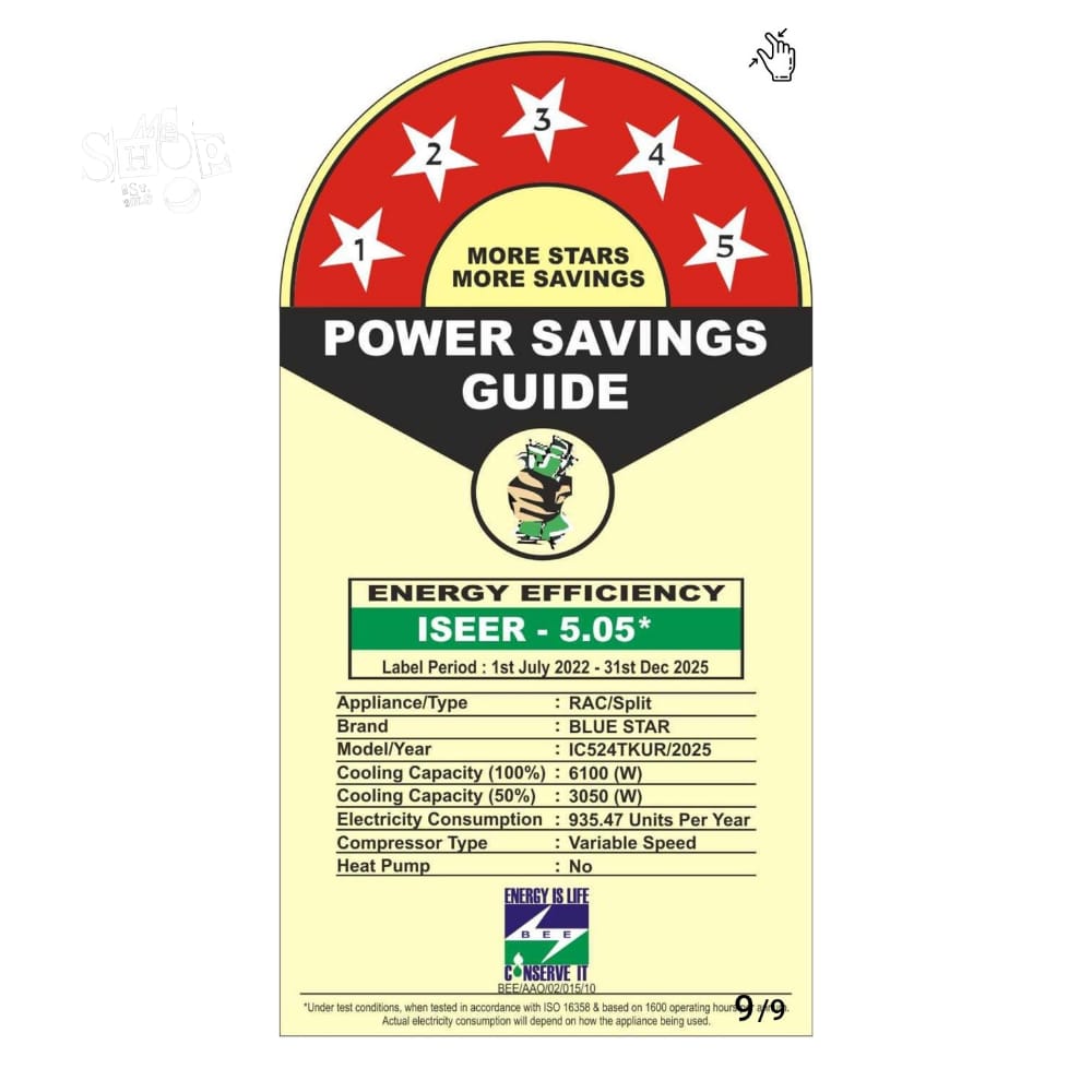 Energy-saving cooling with Blue Star IC524TKUR.