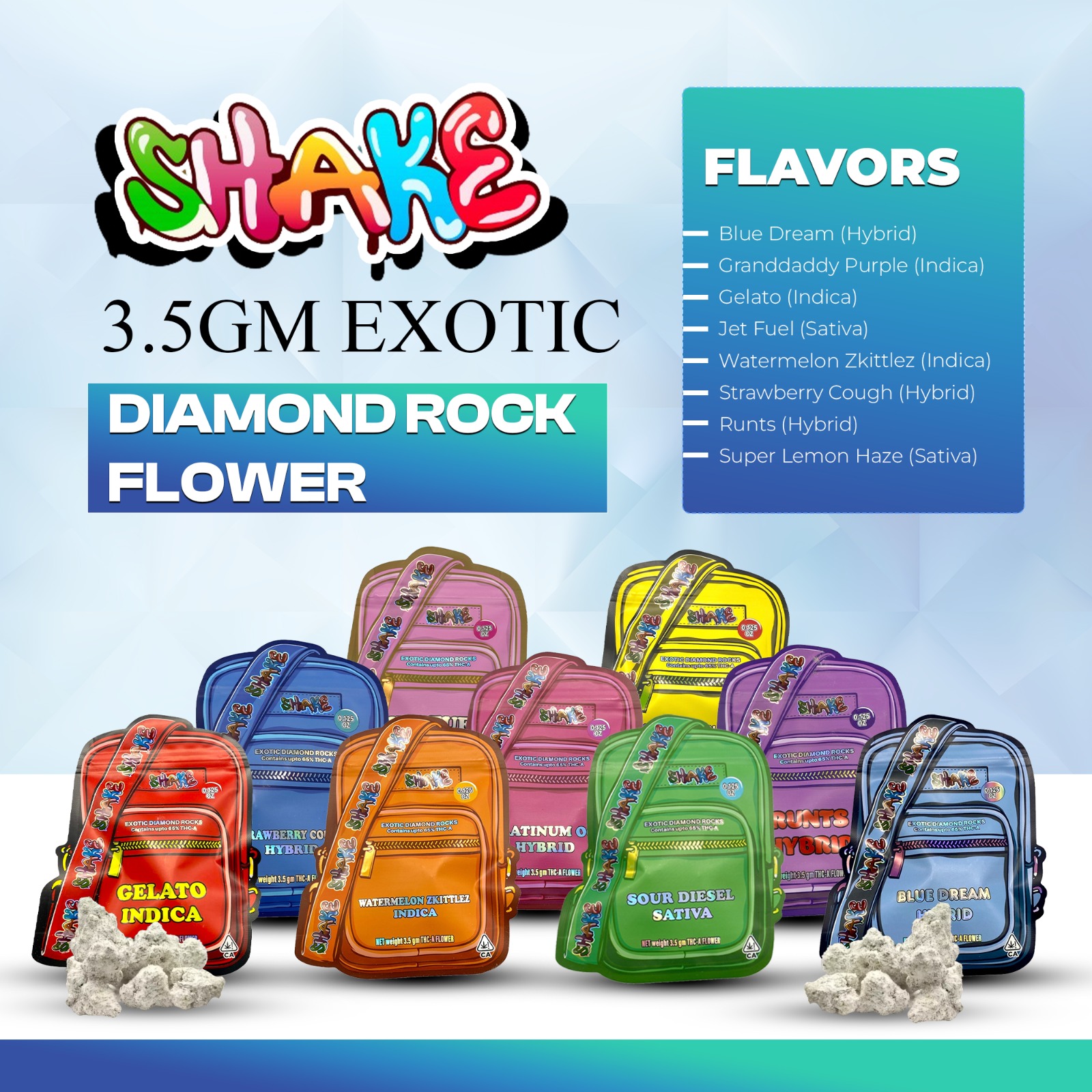 SHAKE 3.5GM EXOTIC DIAMOND ROCK FLOWER