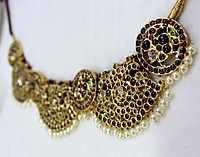 Original Temple Jewellery - Silver & Real Kempstones Waistbelt/Oddiyanam/Vaddanam/Kamarbandh