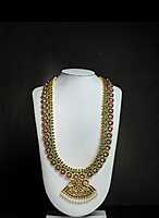 Original Temple Jewellery - Silver & Real Kempstones Haaram