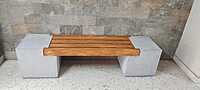 Wooden Plank Concrete Cube Bench (1800 X 450 X 450)