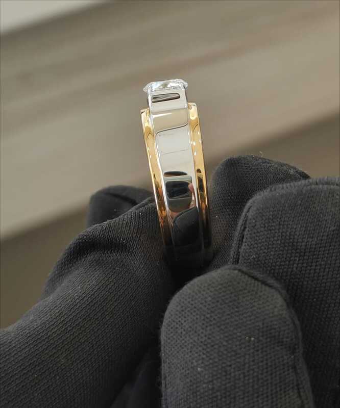 Two Tone Diamond studded Gold Ring