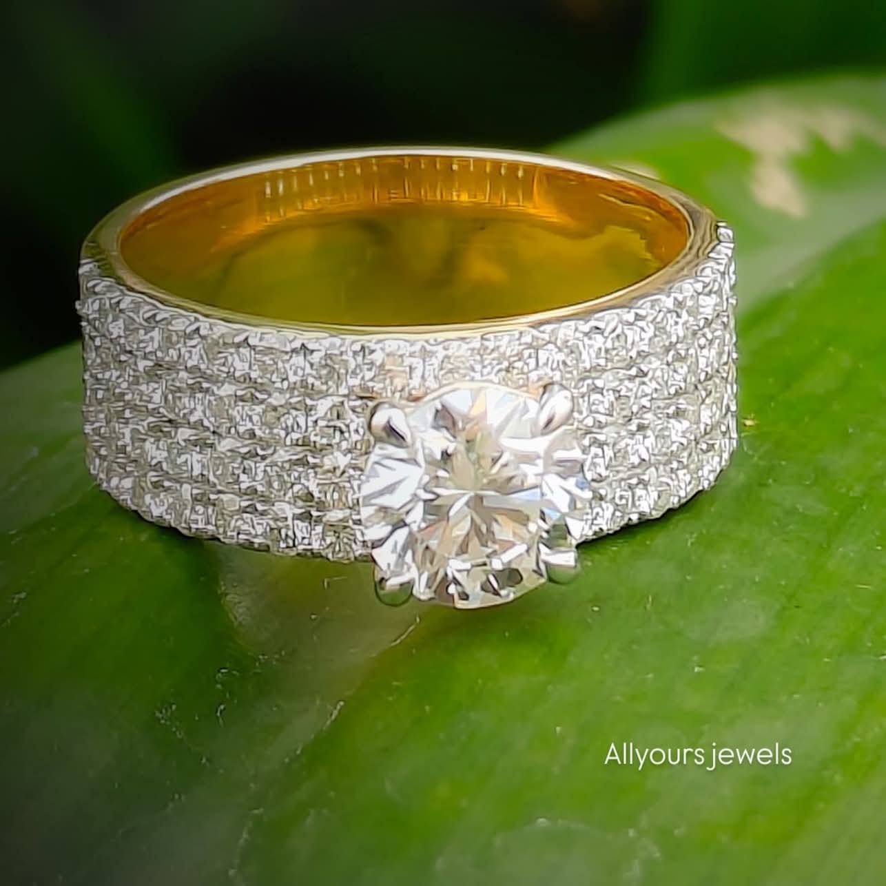 High Setting Solitaire Diamond Ring