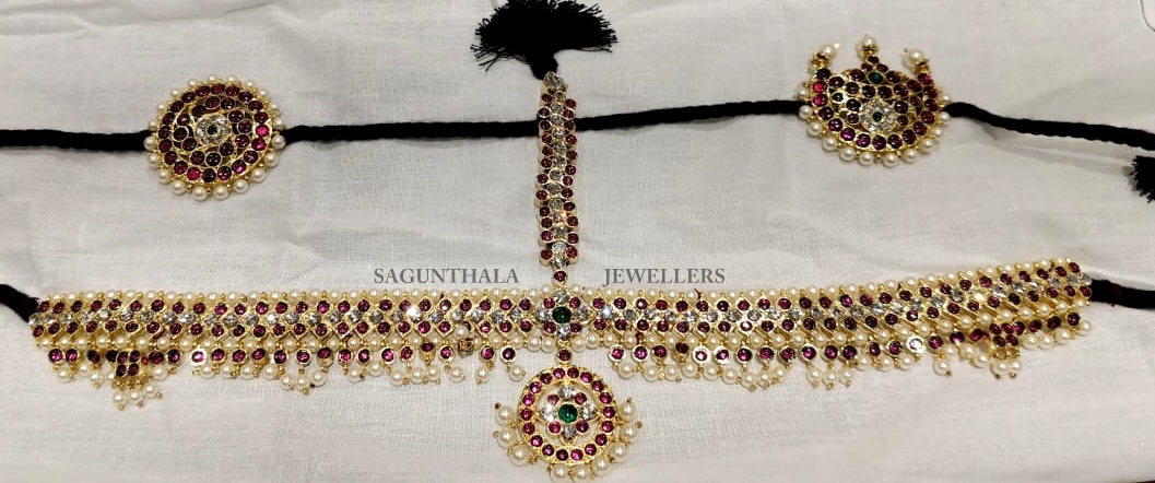 Margam Temple Jewellery Headset with Surya & Chandra Pirai – Traditional Bridal & Bharatanatyam Dance Accessory