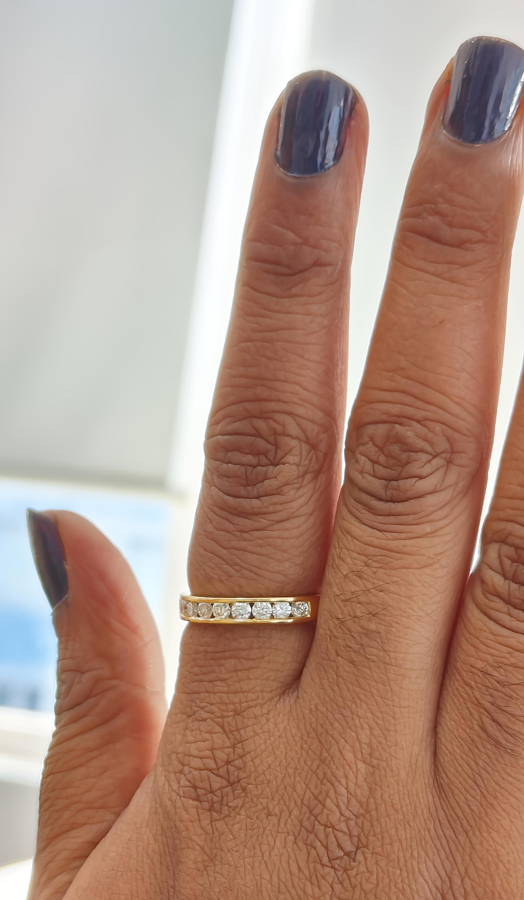 Lab grown diamond studded mens band