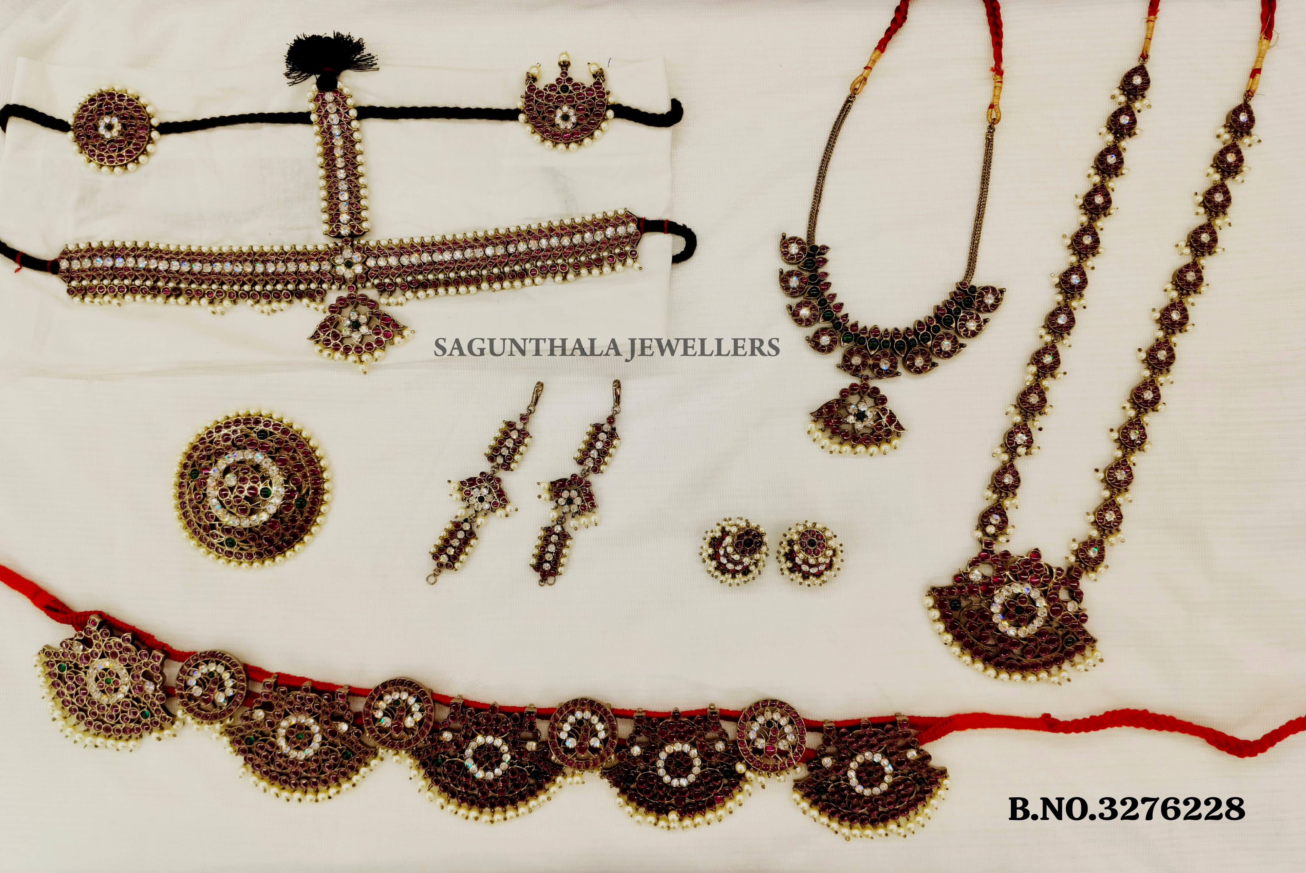 Margam Panchalokam Black Antique Temple Jewellery Set for Bharatanatyam & Bridal