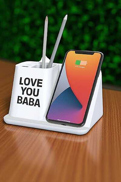 Mobile Wireless Charger With Pen Holder