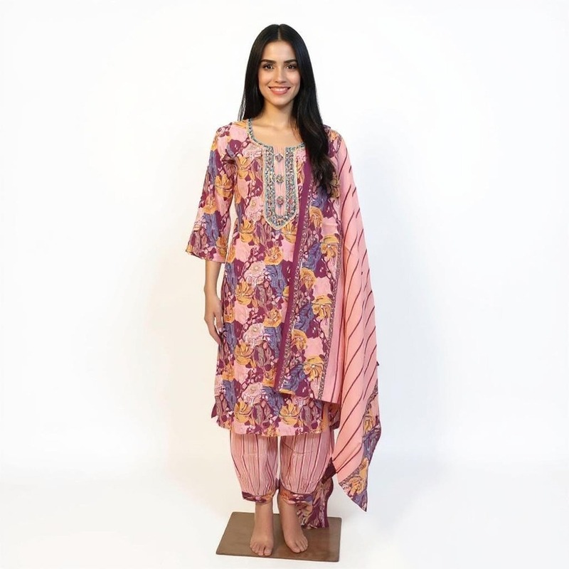 Haram set with Dupatta Maslin