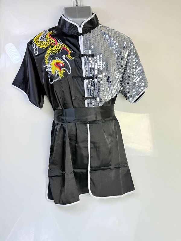 Copia de Uniforme Competencia Wu Shu lentejuelas Negro