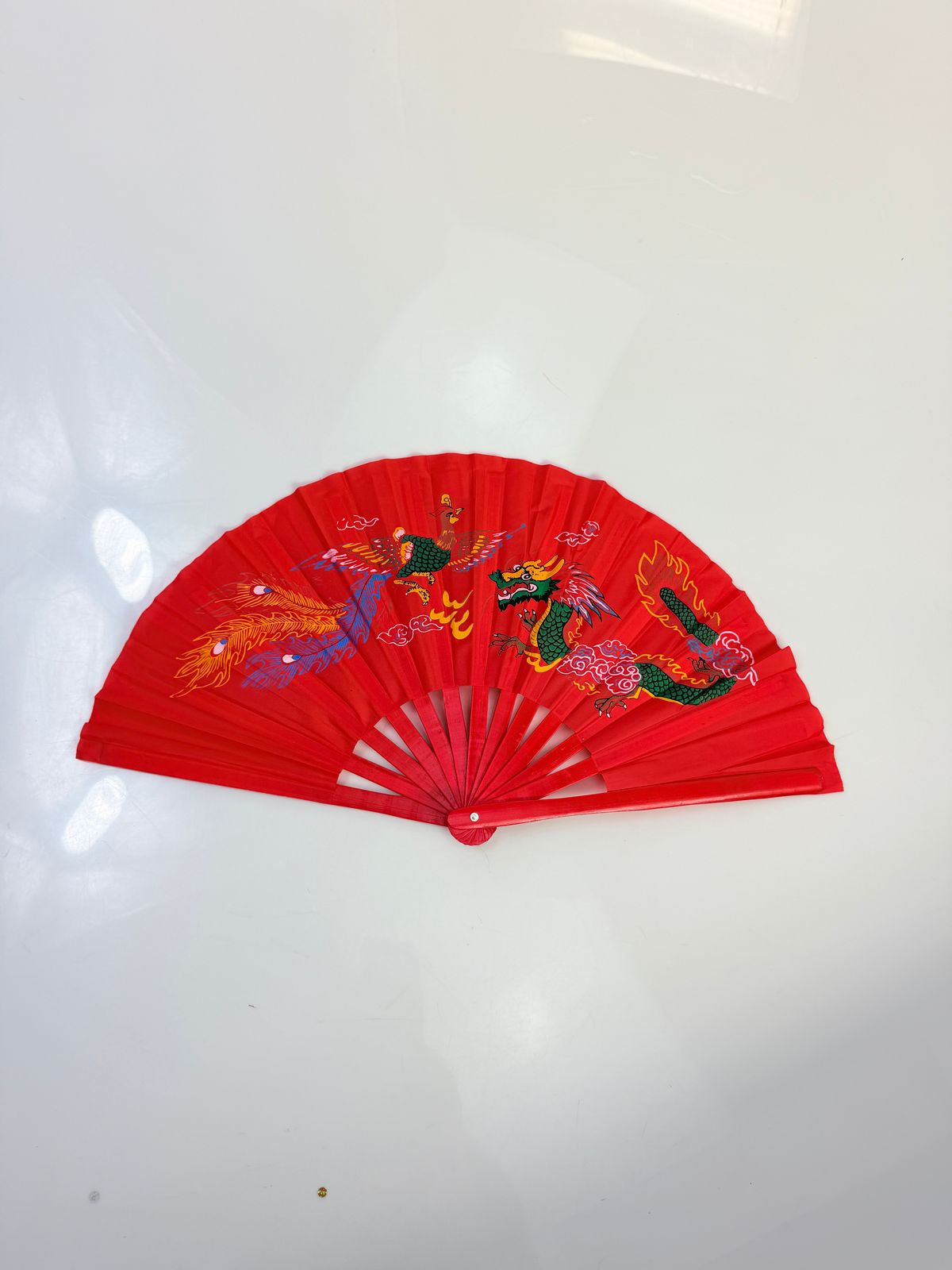 Abanico de Bambu Original hecho a mano Rojo