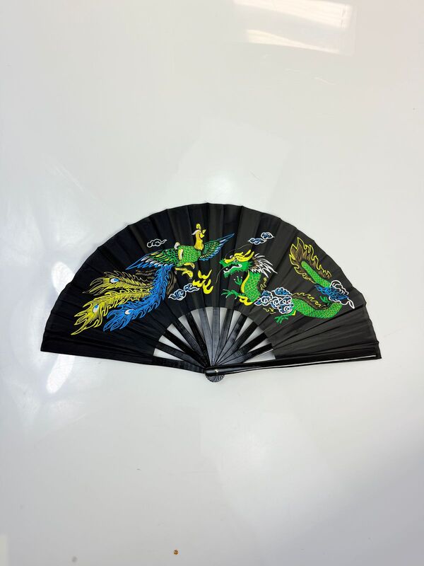 Abanico de Bambu Hecho a mano Negro