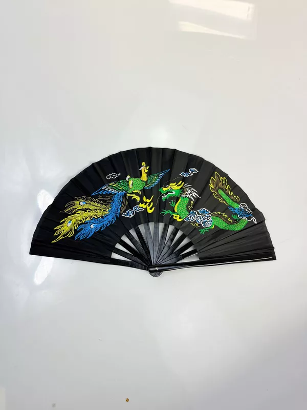 Abanico de Bambu Hecho a mano Negro
