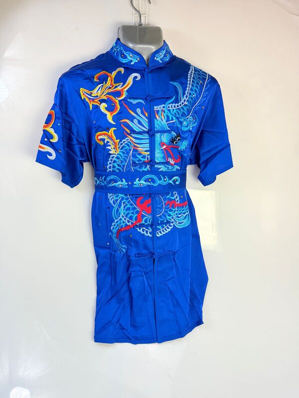 Uniforme Premium Wu Shu bordado Azul