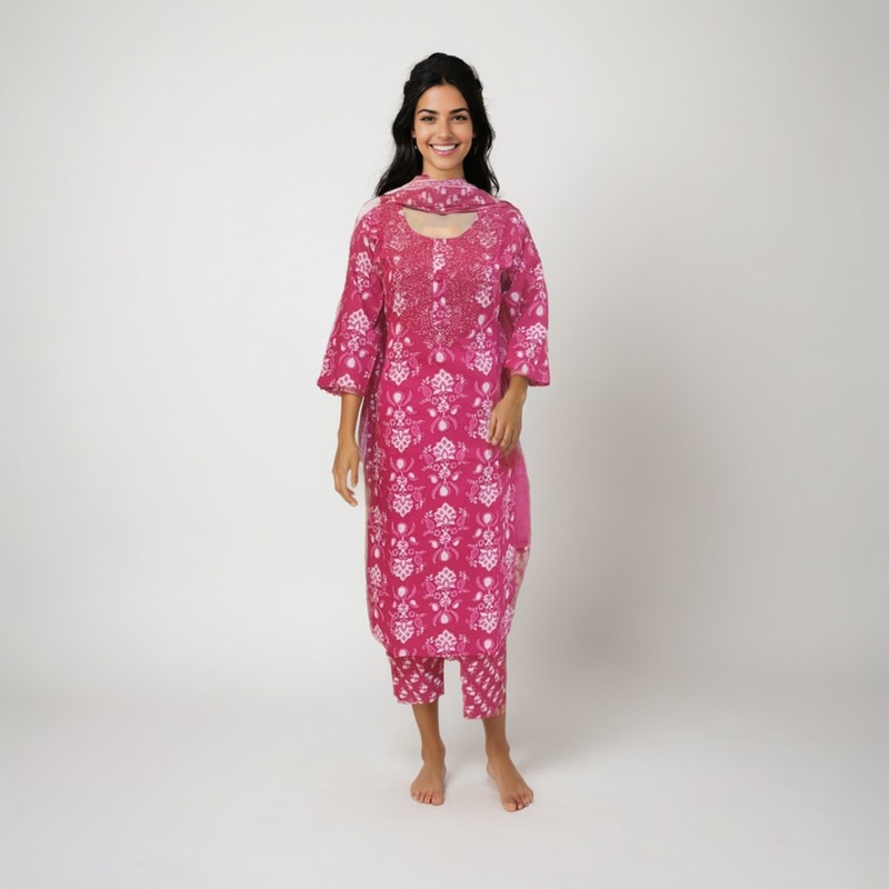 cotton suit with Dupatta 3