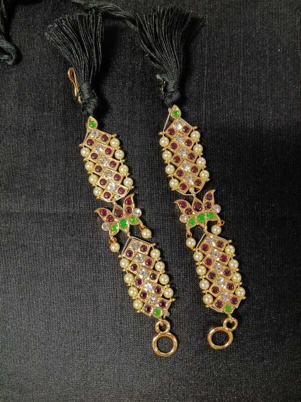 Margam Temple Jewellery - Copper & Real Kemp Ear Mattal - For Bridal, Bharathanatyam