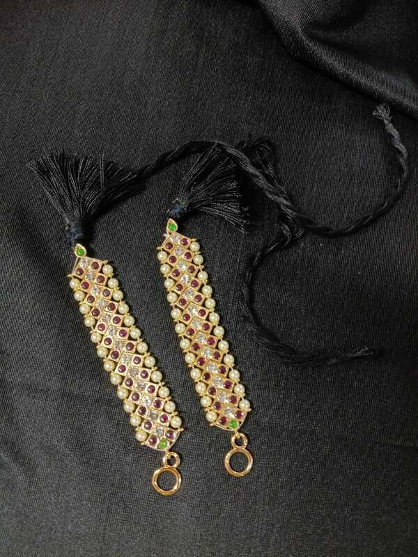 Margam Temple Jewellery β Copper & Real Kempstones Ear Mattal