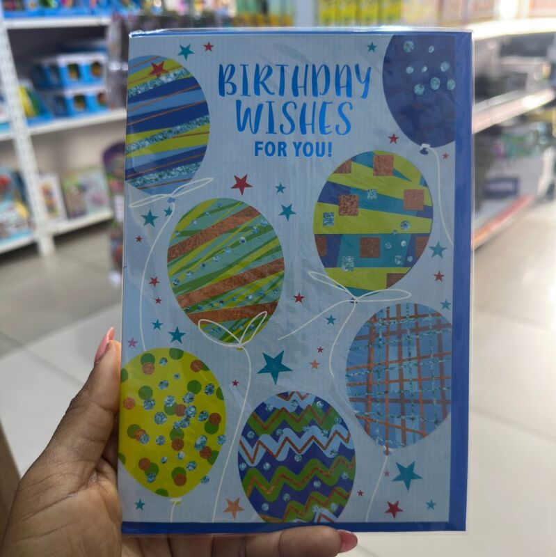 Simon Elvin Birthday Wishes for You Card - Balloon Blue