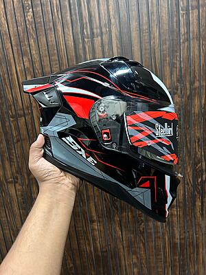 STEELBIRD SBH-61 ISS SXE RACE-X GLOSSY BLACK/RED C/V 600MM (EXLUSIVE)
