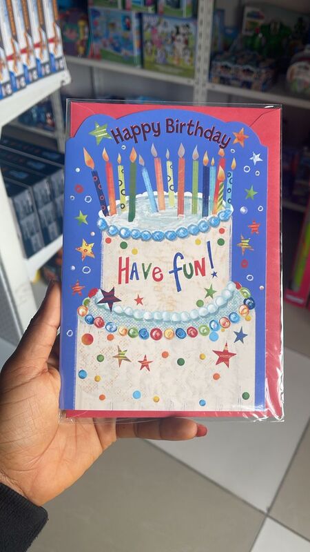 Simon Elvin Happy Birthday - Have Fun Card - Blue