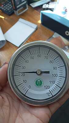 Termometro Acero Inox 3 in 0-120 Celcius