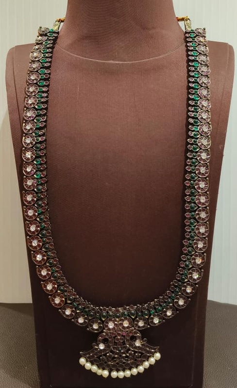 Margam Temple Jewellery โ Black Antique Finish Real Kemp Mango Haram