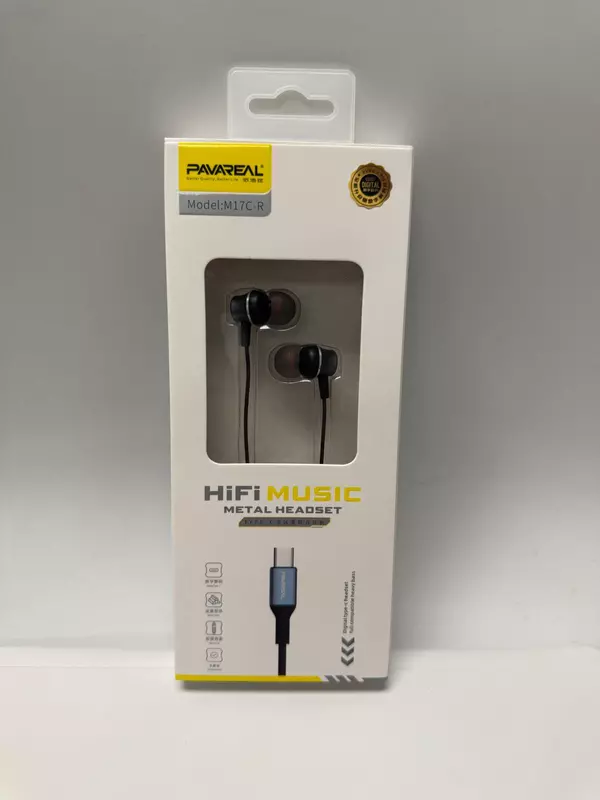 PAVAREAL M17C-R Type-C Wired Earphones – HiFi Metal Headset with Mic