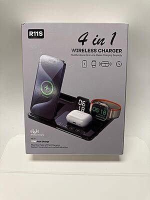 R11S 4-in-1 Wireless Charger – 15W Fast Charging Dock for Phone, Watch & Earbuds