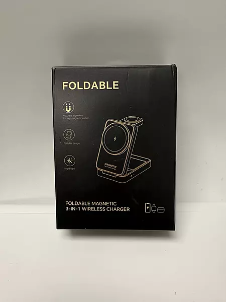 Foldable Magnetic 3-in-1 Wireless Charger with Night Light – Fast Charging Dock
