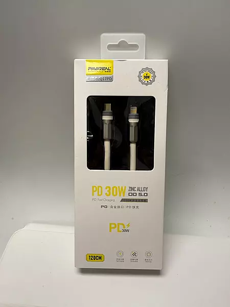 PAVAREAL Q17PD 30W Zinc Alloy PD Fast Charging Cable (USB-C to Lightning, 120cm)