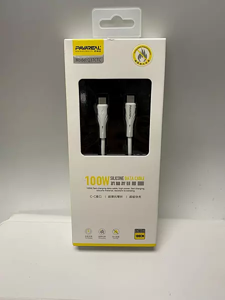 PAVAREAL Q37CTC 100W Silicone Data Cable (USB-C to USB-C, 1m)