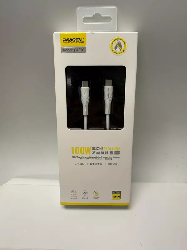 PAVAREAL Q37CTC 100W Silicone Data Cable (USB-C to USB-C, 1m)