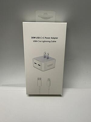 35W Dual USB-C Power Adapter with USB-C to Lightning Cable (Fast Charging Set)