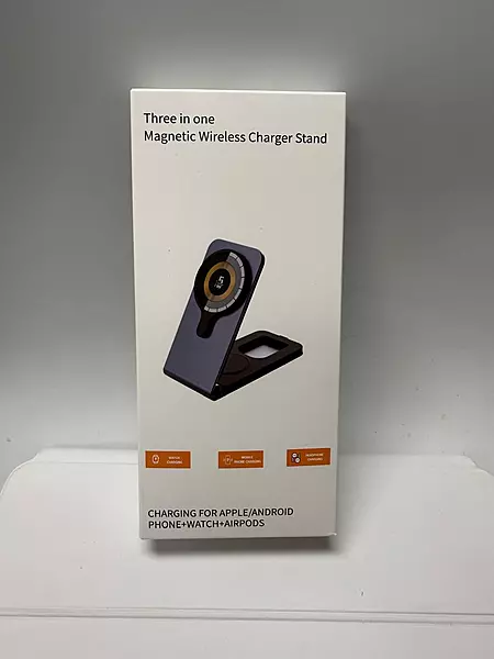 3-in-1 Magnetic Wireless Charger Stand for Phone, Watch & Earbuds
