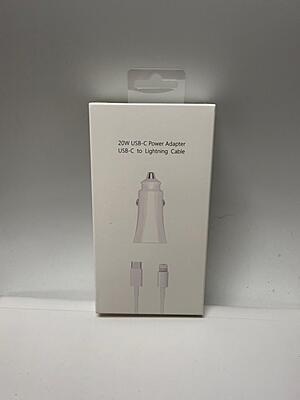 20W USB-C Car Charger with USB-C to Lightning Cable for iPhone & iPad Fast Charging