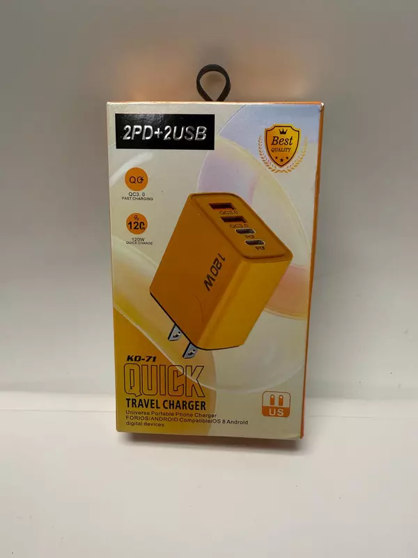 KO-71 120W Quick Travel Charger – 2PD + 2USB Fast Charging Adapter (QC 3.0)